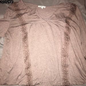 XL bell sleeve top. Mauve